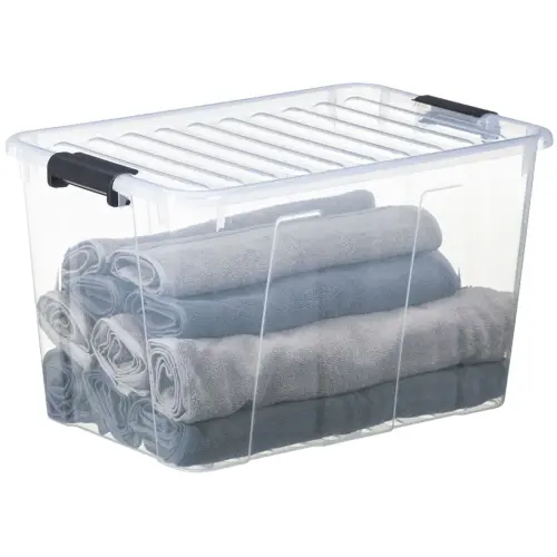 Bo&icirc;te de rangement HOME BOX, 52 L, transparent - Plast Team 