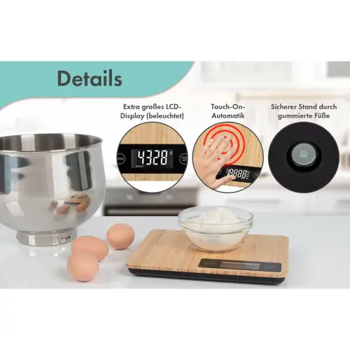 Balance de cuisine en bambou PC-KW 1271 - Profi Cook 
