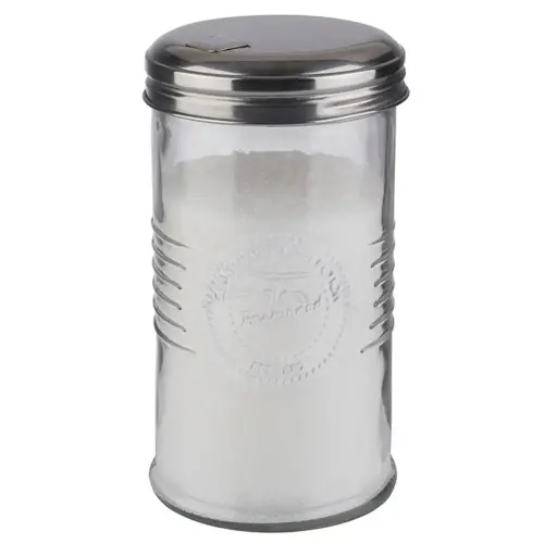 Sucrier doseur OLD FASHIONED, acier inoxydable/verre - APS