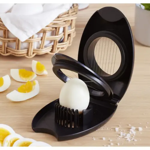 Coupe-oeuf combin&eacute; 2-en-1, noir - Gastromax 