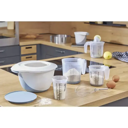 Broc gradué 'massimo', 1,5 litre - Blanc/bleu - Keeeper