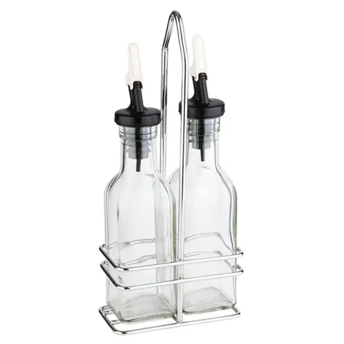 M&eacute;nag&egrave;re de table huile & vinaigre, verre/inox, 0,12 L - APS 