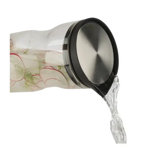 Carafe en verre avec couvercle, 1 litre, verre/inox - APS 