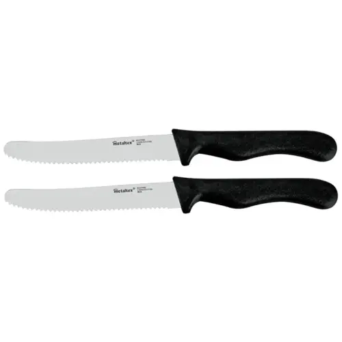 2 Couteaux pour casse-croûte Basic, noir - Metaltex