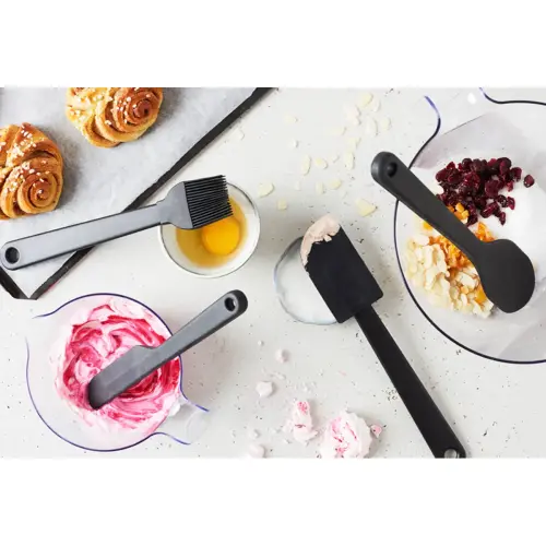 Spatule &agrave; p&acirc;tisserie en silicone, L55 mm, noir - Gastromax 