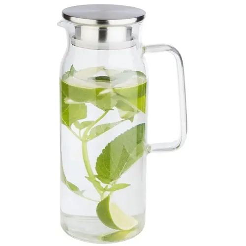 Carafe en verre avec couvercle, 1,5 litres, verre/inox - APS