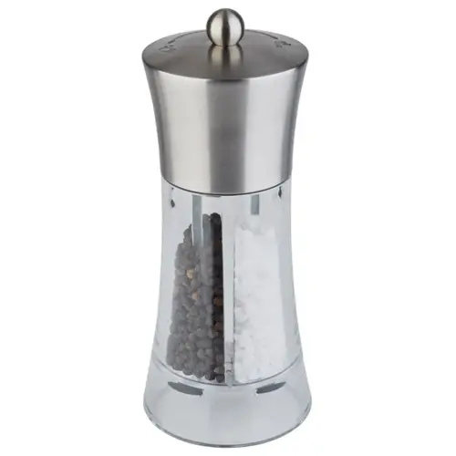 Moulin &agrave; poivre et sel 2 en 1 SPICEX, argent/transparent - APS 