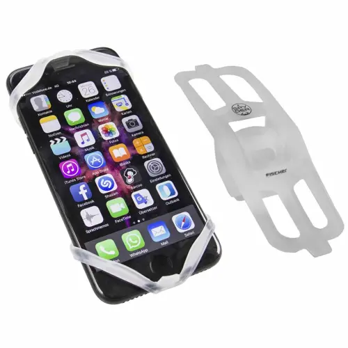 FISCHER Support smartphone pour vélo en silicone, blanc