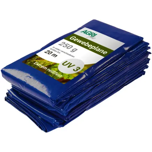 AGRIplus Bâche toile avec oeillets, 4 x 6 m, 250 g/m2, bleu