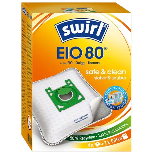 swirl Sac d'aspirateur EIO 80, avec filtre MicroporPlus 