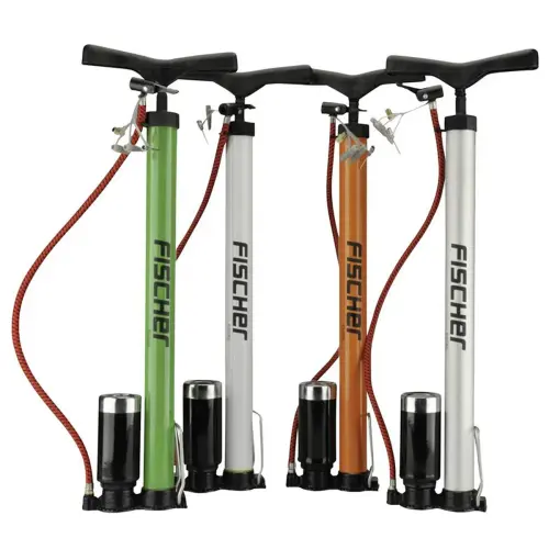 Pompe à air verticale pour vélo en aluminium - pour toutes les valves - Fischer