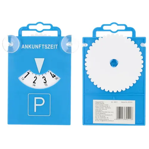 uniTEC Disque de stationnement avec ventouses, bleu