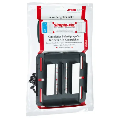 Support de plaque d'immatriculation Simple-Fix - Noir - IWH