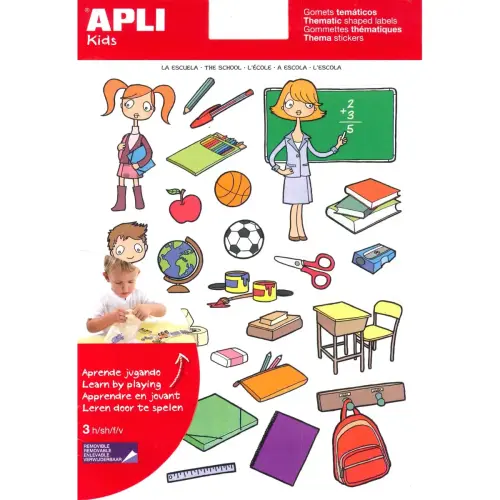 Gommettes thématiques L’École 3 feuilles - Apli