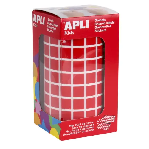 Rouleau gommettes carrées 10 mm rouges - Apli
