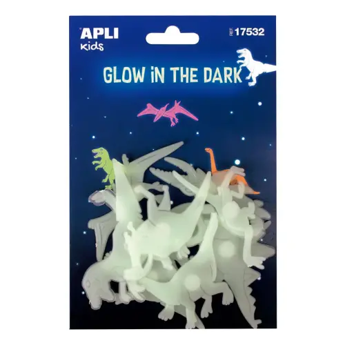 Stickers dinosaures luminescents - 9 unités - Apli