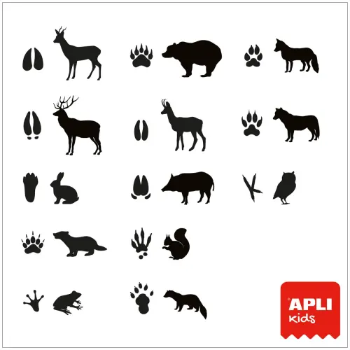 Rouleau de gommettes les empreintes d'animaux - 900 unit&eacute;s - Apli 