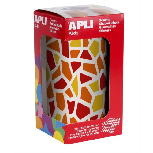 Rouleau de gommettes mosaiques orange rouge jaune 2460 unit&eacute;s - Apli 