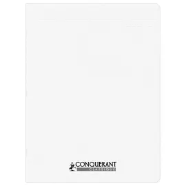 Cahier polypropyl&egrave;ne piq&ucirc;re 5x5 - A4+ 90g - 96 pages - Conqu&eacute;rant 