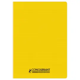 Cahier polypropyl&egrave;ne piq&ucirc;re Sey&egrave;s - A4 90g - 96 pages - Jaune - Conqu&eacute;rant 