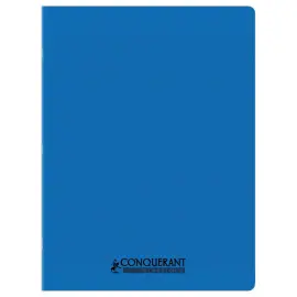 Cahier polypropyl&egrave;ne piq&ucirc;re Sey&egrave;s - A4+ 90g - 96 pages - Bleu - Conqu&eacute;rant 