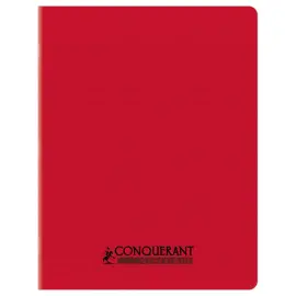 Cahier polypropyl&egrave;ne piq&ucirc;re 96P SEYES 170X220 90g rouge 