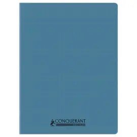 Cahier polypropyl&egrave;ne piq&ucirc;re Sey&egrave;s - A4+ 90g - 96 pages - Bleu - Conqu&eacute;rant 