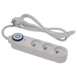 Bloc multiprises 3 prises - C&acirc;ble 1,5 m - Avec interrupteur 