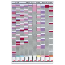 Kit de planning annuel &agrave; fiche T - 10 colonnes - 54 fentes - NOBO 