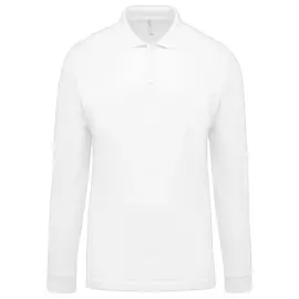Polo homme - Manches longues - Taille XL - Blanc 