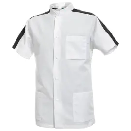TUNIQUE HOMME STEEVE MANCHES COURTES &ndash; BLANC CHARBON &ndash; TAILLE 3 