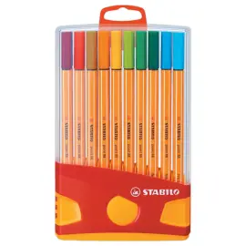 20 Stylos-feutres point 88 - Pointe fine - Etui ColorParade - STABILO + 1 pochette de 3 feutres Boss mini offerte 