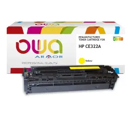Toner &eacute;q. HP CE322A - Jaune - OWA 
