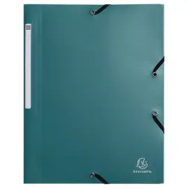 Chemise &eacute;lastiques 3 rabats Opak - Plastique recycl&eacute; - Vert - EXACOMPTA 