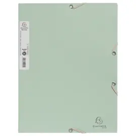 Chemise &eacute;lastique 3 rabats - Carte recycl&eacute;e - Vert sauge - EXACOMPTA 