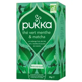 20 Sachets de th&eacute; vert - Menthe matcha - Pukka 