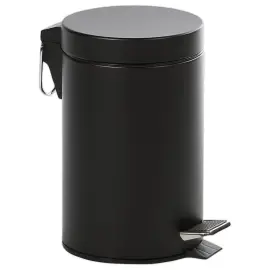 Collecteur &agrave; p&eacute;dale avec bac int&eacute;rieur en plastique.- 3L - Noir 