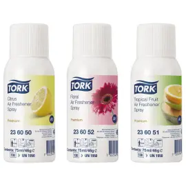 12 Tork A&eacute;rosol d&eacute;sodorisant Pack 3 parfums 