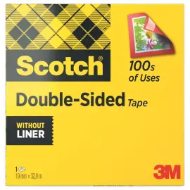 Rouleau d'adh&eacute;sif double face - 33 m x 19 mm - 3M SCOTCH 