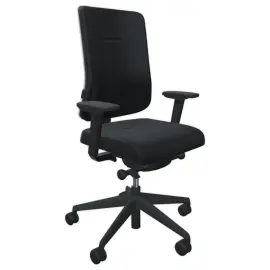 Si&egrave;ge synchrone ATILA ERGO tissu noir accotoirs 4D 