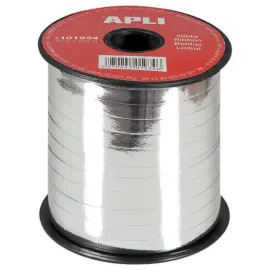 2 Rouleaux de ruban Bolduc argent / m&eacute;tal 7 mm x 250 m 