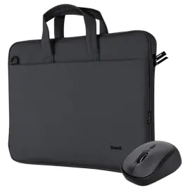 Sacoche pour PC 16" Recycl&eacute;e + Souris Sans Fil Noir - TRUST 