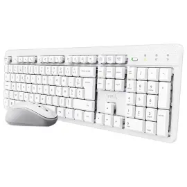 Pack Clavier + Souris Ambidextre & Silencieux - Sans fil - Blanc - TRUST 
