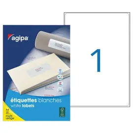 25 Etiquettes Blanches Multi-Usage 199,6x289,1mm- AGIPA 