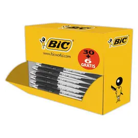 36 Stylos bille r&eacute;tractables Atlantis - Pack de 30 + 6 gratuits - Noir - BIC 