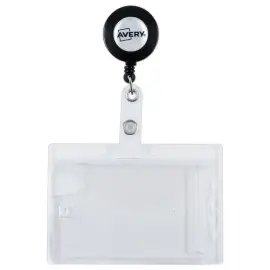 10 Porte-badges securit&eacute; 2 cartes -  9x5,4 cm avec enrouleur 