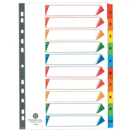Intercalaires num&eacute;riques - Format A4  - FIDUCIAL 