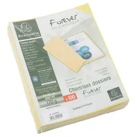 100 Chemises de rangement Forever 170 - Jaune - EXACOMPTA 