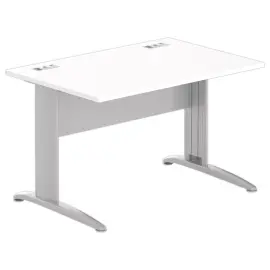 Bureau BUENOS AIRES - Plateau blanc et pieds aluminium - 120x80 cm 