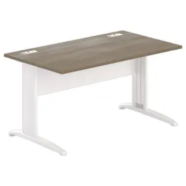 Bureau Buenos Aires - 140 x 80 cm - Plateau noyer et pieds blancs - FIDUCIAL OFFICE SOLUTIONS 